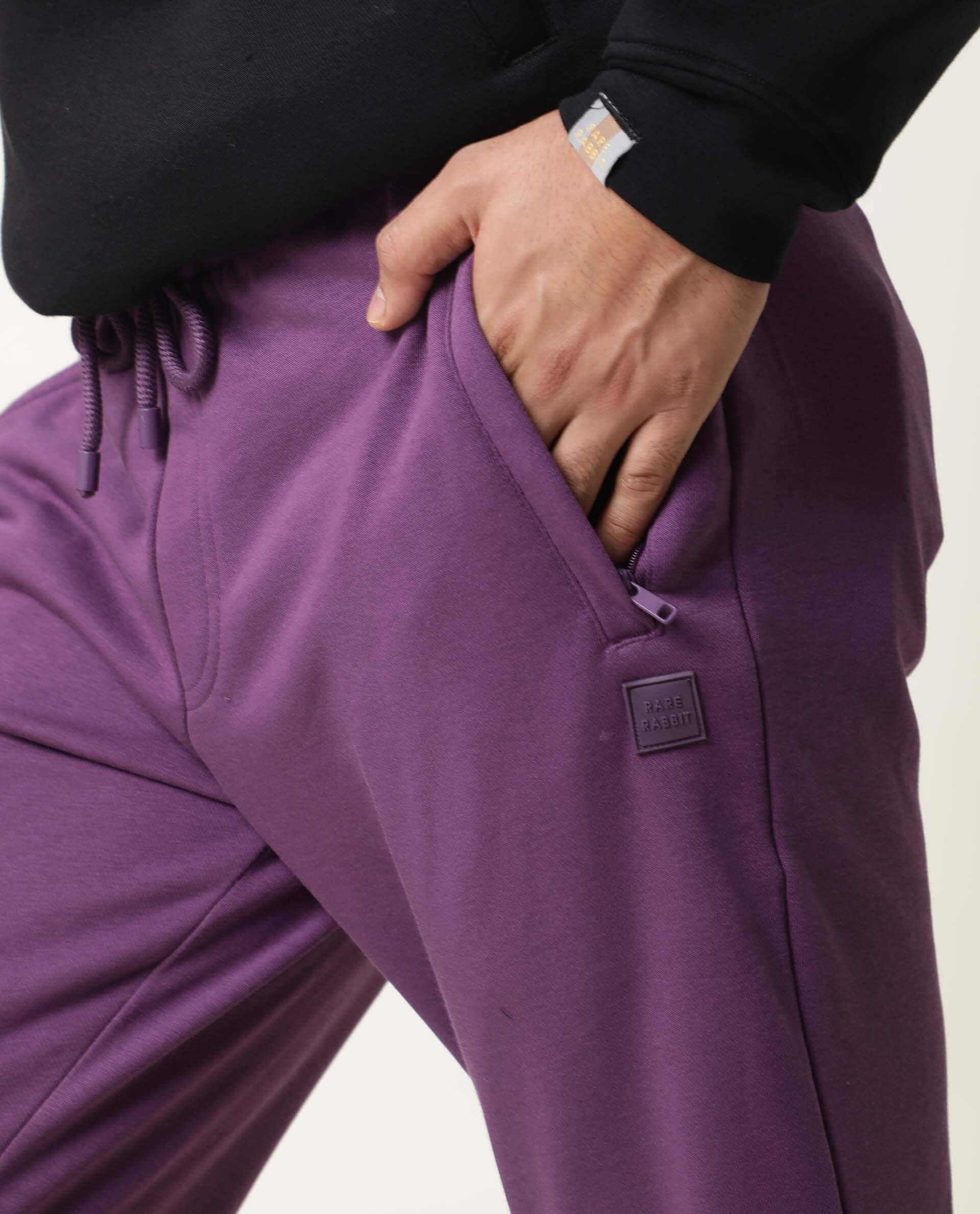 Track pants with side stripes - Plum purple - Ladies | H&M IN